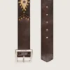 Women’s Sierra belt in mahogany leather with decorative studs