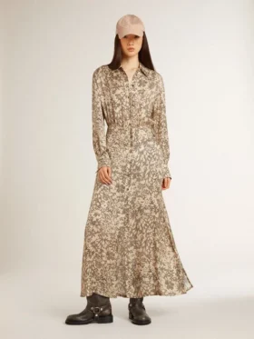 Women’s silk-blend midi dress with a floral print