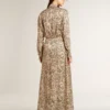Women's silk-blend midi dress with a floral print