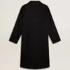 Women's single-breasted black cocoon coat