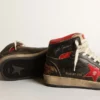 Women's Sky-Star in black glossy leather with red star