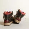 Women's Sky-Star in black glossy leather with red star