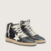 Women's Sky-Star in black nappa with white star