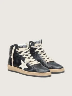 Women’s Sky-Star in black nappa with white star
