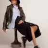Women's Sky-Star in black nappa with white star