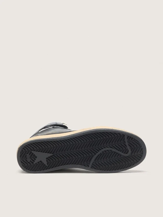 Women's Sky-Star in black nappa with white star