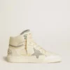 Women's Sky-Star in leather with light blue leather star and white heel tab