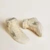 Women's Sky-Star in leather with light blue leather star and white heel tab