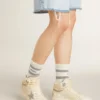 Women's Sky-Star in leather with light blue leather star and white heel tab