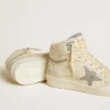 Women's Sky-Star in leather with light blue leather star and white heel tab