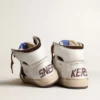 Women’s Sky-Star in white nappa leather with chocolate suede star