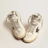 Sky-Star in white leather with black leather star