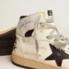 Sky-Star in white leather with black leather star