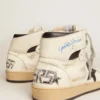 Sky-Star in white leather with black leather star