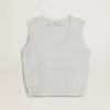 Women's sleeveless tank top in baby blue knit