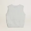 Women's sleeveless tank top in baby blue knit