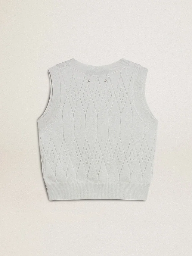 Women's sleeveless tank top in baby blue knit