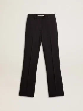 Women’s soft dark blue pants in wool blend