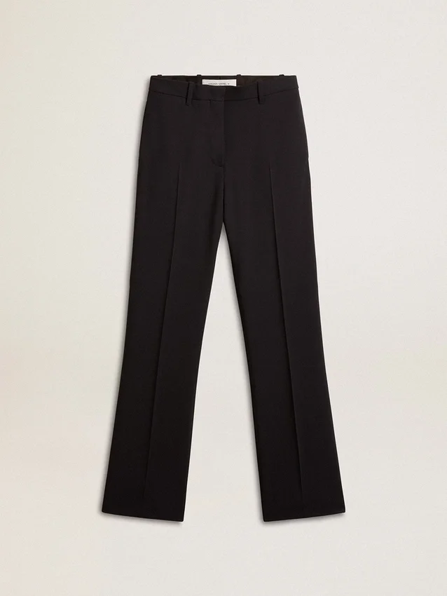 Women’s soft dark blue pants in wool blend