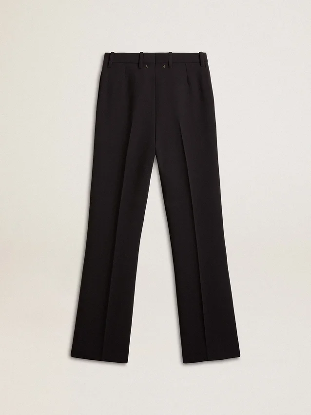 Women’s soft dark blue pants in wool blend