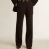 Women’s soft dark blue pants in wool blend