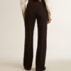 Women’s soft dark blue pants in wool blend