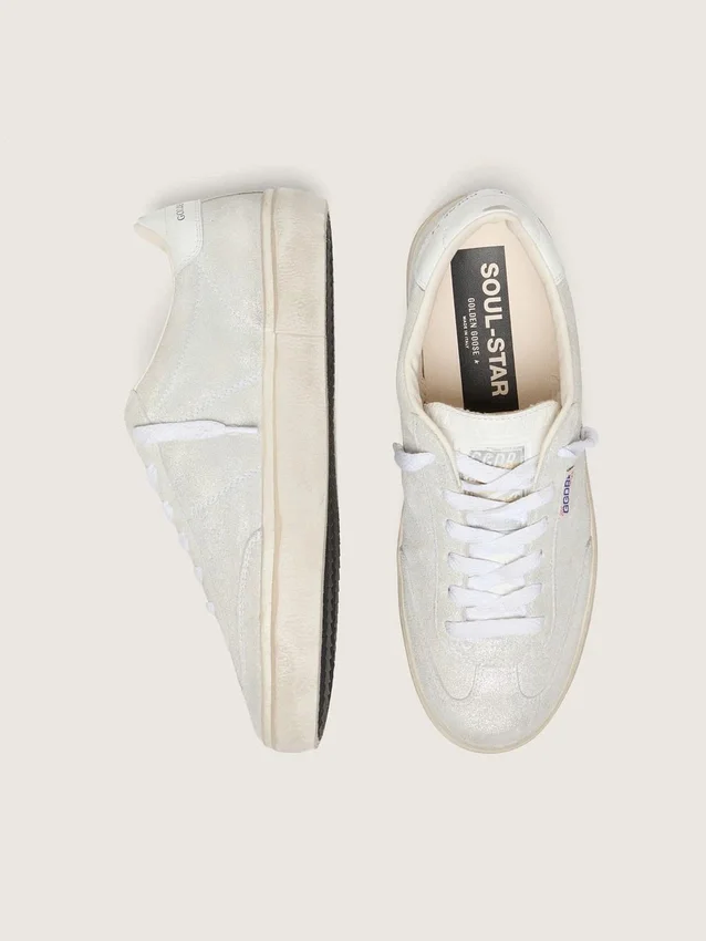Women’s Soul Star in beige suede with white leather heel tab