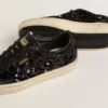 Women's Soul Star in black sequins with black suede heel tab