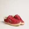 Women’s Soul Star in red suede with white leather heel tab