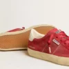 Women’s Soul Star in red suede with white leather heel tab