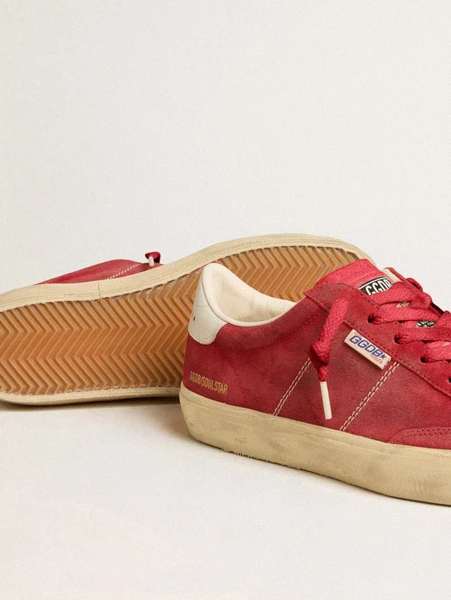 Women’s Soul Star in red suede with white leather heel tab
