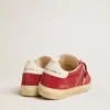 Women’s Soul Star in red suede with white leather heel tab