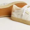 Women's Soul Star in white leather with pink leather heel tab