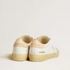Women's Soul Star in white leather with pink leather heel tab