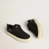 Women's Space-Star Cube in black suede with perforated star