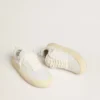 Women's Space-Star Cube in white leather with perforated star