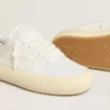 Women's Space-Star Cube in white leather with perforated star
