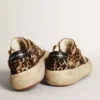 Women's Space-Star in leopard print pony skin with black star