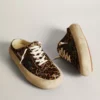 Women's Space-Star Sabot in leopard print pony skin with black star