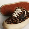 Women's Space-Star Sabot in leopard print pony skin with black star