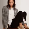 Women's Space-Star Sabot shoes in tobacco-colored suede with shearling lining