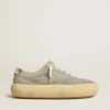 Women's Space-Star shoes in ice-gray suede with perforated star