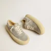 Women's Space-Star shoes in ice-gray suede with perforated star