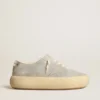 Men’s Space-Star shoes in ice-gray suede with shearling lining
