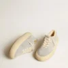 Men’s Space-Star shoes in ice-gray suede with shearling lining