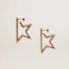 Women's Star antique gold color pendant earrings