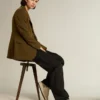 Women’s Stardan in ecru nappa leather with gold glitter star and heel tab