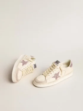 Women’s Stardan in nappa and suede with pink glitter star and heel tab