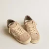 Women's Stardan in old rose suede with white leather star and heel tab