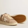Women's Stardan in old rose suede with white leather star and heel tab